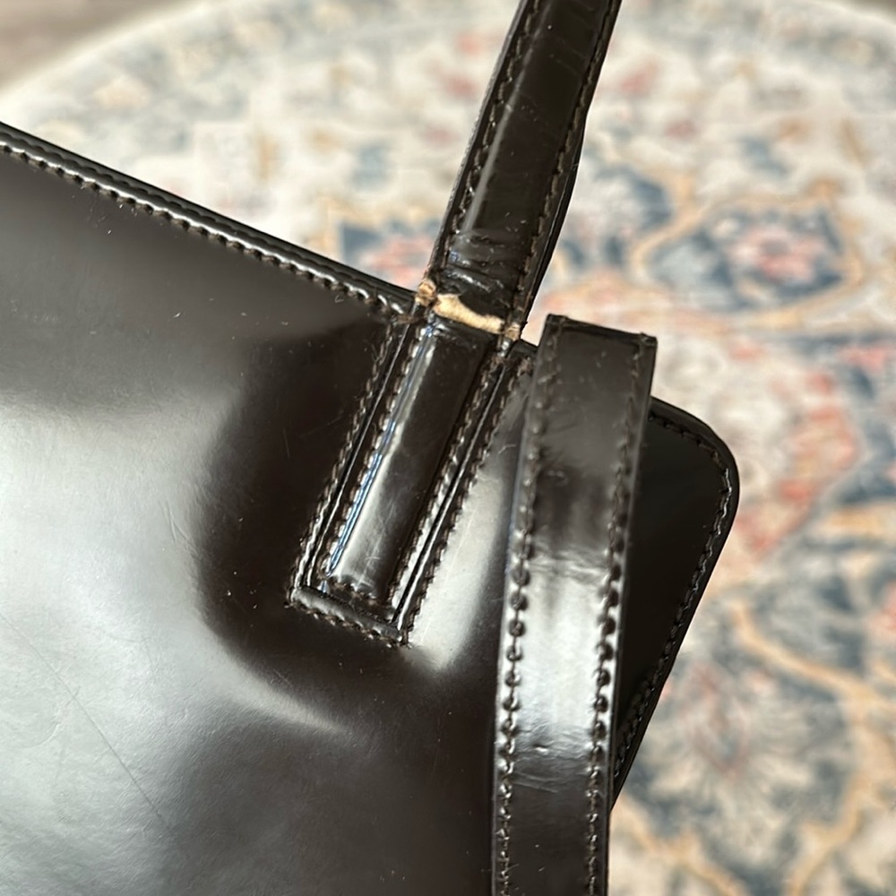 Authentic Salvatore Ferragamo Handbag Gancini Leather Brown Bag Vintage - Picture 14 of 16